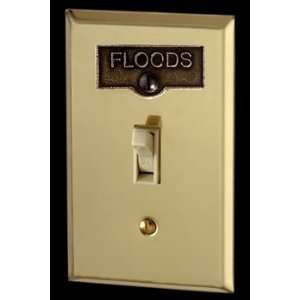  Floods, Switchplates Antique Solid Brass, Rectangular, ID 
