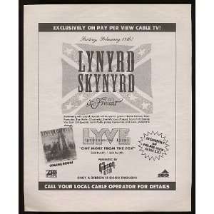  1993 Lynyrd Skynyrd Lyve Pay Per View Promo Print Ad 