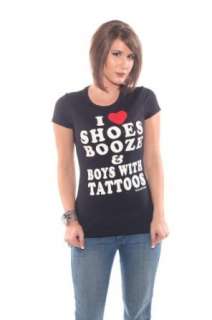  Cartel Ink I Love Shoes Booze Boys with Tattoos T Shirt 