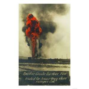 View of Pacific Crude Gusher Fire   Fellows, CA Premium Poster Print 