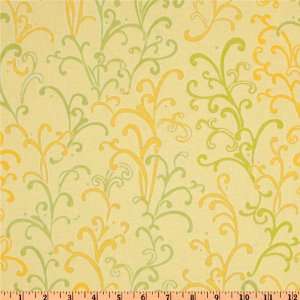 44 Wide Elizabeth Anne Flourish Yellow Fabric By The 