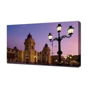 Plaza de Armas Peru   Canvas Art   Framed Size 32x48   Ready To Hang