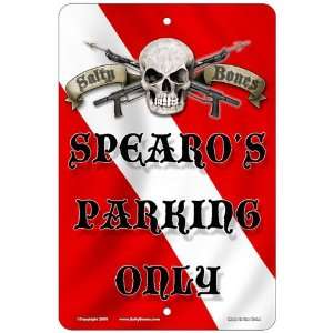  Salty Bones Spearos Parking Only Sign Panel Sports 