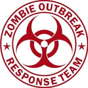  Large Zombie Outbreak Response Team  Red  Vinyl Decal 