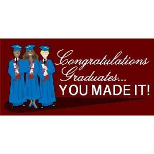  3x6 Vinyl Banner   Congratulations Grads 