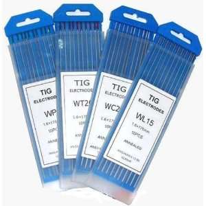 com 10 TIG Welding Tungsten Electrodes 2.0% Lanthanated (Blue), 1/16 