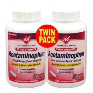  Members Mark   Acetaminophen 500 mg, 1000 Caplets, Pain 