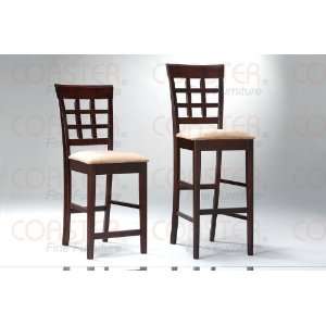   Square Set of 2 Derby Wheat Back Bar Stools (100209)