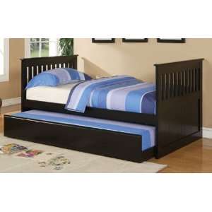  Twin Bed w/ Trundle (Black)