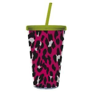  Pink Leopard Insulated Cup w/ Straw