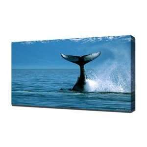  Blue Whale Tail   Canvas Art   Framed Size 24x36   Ready 