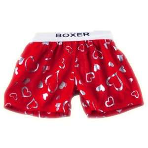 Red Satin Heart Boxer Teddy Bear Clothes Fit 14   18 Build a bear 