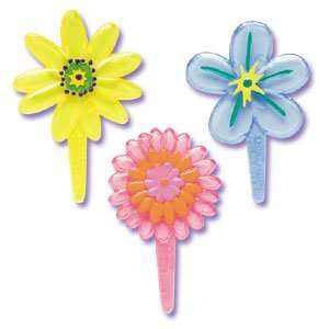  12 pc Flower Cupcake Picks Toys & Games