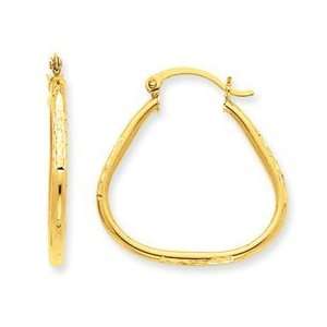  14k Gold D/C Polished Hoop Earring Jewelry