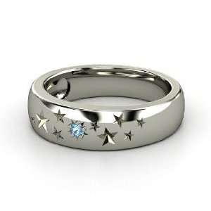  Supernova Band, Sterling Silver Ring with Blue Topaz 