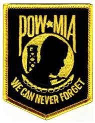 POW MIA Embroidered Patch Iron On Vietnam War Prisoner of War Military 