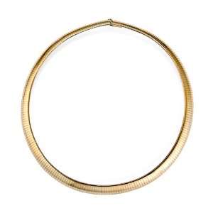  14K Gold Yellow Omega Dome 10mm Necklace 20 Inch 