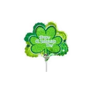  14 Airfill St. Patricks Shamrock Shape   Mylar Balloon 