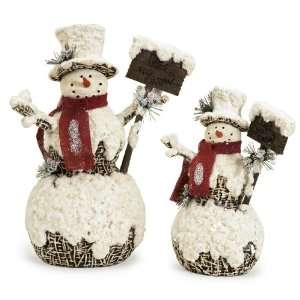  Snowcovered Snowmen Statuaries (Set of 2)   IMAX   57801 2 