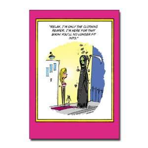  Clothing Reaper   Hilarious Cartoon Birthday Greeting Card 
