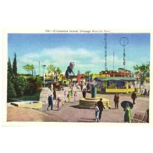 1930s Vintage Postcard Enchanted Island Chicago Worlds Fair Chicago 