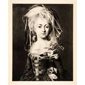 1937 Photogravure Portrait Young Girl Francois Hubert Drouais Costume 