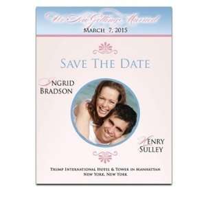  110 Save the Date Cards   Greek Ornament Blue Office 