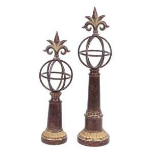  Set of 2 Urban Fusion French Inspired Eliptical Finials 17 