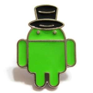 Mobile World Congress 2011 Google Android Pin Badge Gentleman Tophat 