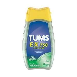  Tums E X 750 Extra Strength Antacid Tablets Wintergreen 96 