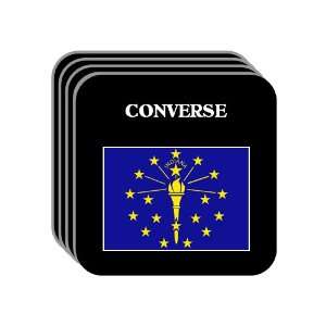 US State Flag   CONVERSE, Indiana (IN) Set of 4 Mini Mousepad Coasters