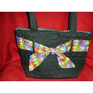  Autism Awareness Purse with Puzzle Sash 