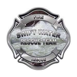   Water Rescue Team Maltese Cross Fire Rescue Decal   3 h   REFLECTIVE