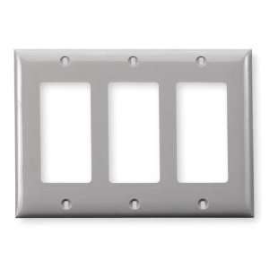   DEVICE KELLEMS NP263GY Wall Plate,GFCI,3Gang,Gray