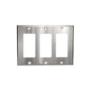  Stainless Steel Metal Wall Plates 3 Gang Decorator/GFCI 