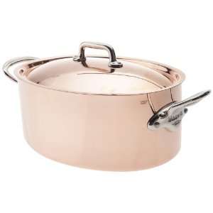 Mauviel Mheritage 150s 6133.30 7.0 Quart Oval Stewpan with Lid and 