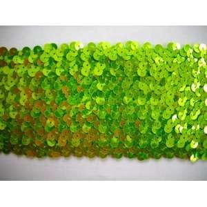  3 Inch Wide Lime Green Stretch Sequins Trim By The Yard 