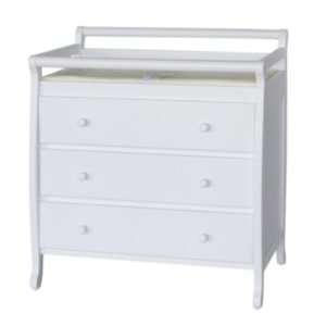 Emily 3 Drawer Changing Table (Changer Pad Included) in Pearl White 