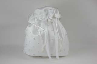 New Satin Pearl Pull String Bridal Wedding Money Bag  