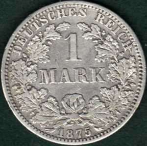 ERROR OPPORTUNITY Germany 1 Mark 1875 A Silver Coin  