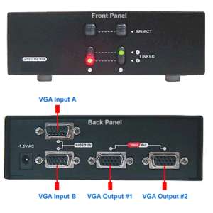 In 2 Out VGA Video Matrix Routing Switch Splitter  
