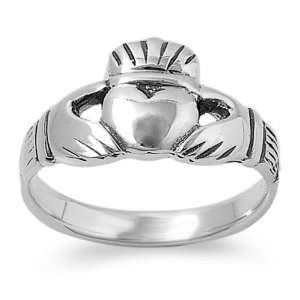  Sterling Silver Claddagh Ring, Size 7 Jewelry