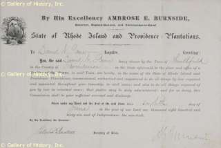 AMBROSE E. BURNSIDE   DOCUMENT SIGNED 06/08/1866  