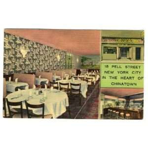  Crossroad Inn Linen Postcard Chinatown New York 1952 