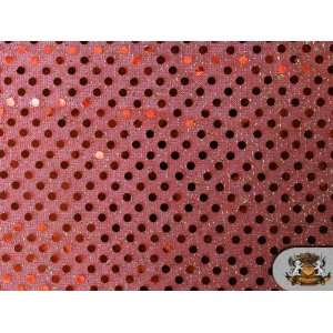  Small Dots Sequin Red Orange 42 Wide / Sold By the Yard 