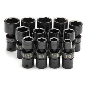 SK Hand Tools 34300  13 Piece 6 Point Swivel Fractional Impact Socket 