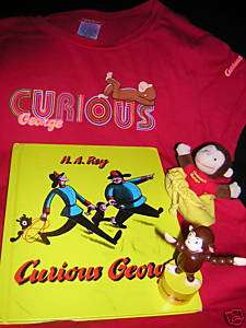 CURIOUS GEORGE Lot Orig. Book, Shirt, 2 Finger Puppets  