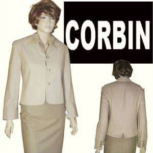 CORBIN COLLECTION $305 Exec Jessica Blazer 12 Buff  