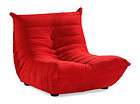 zuo circus tufted red velour armless accent chair 