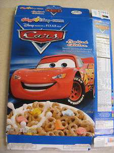 Kelloggs Disney   Pixar  Cars   Empty Cereal Box  2007  